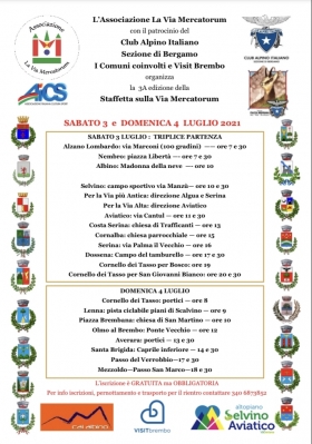 Staffetta 3-4 luglio 2021 la via mercatorum - AICS Bergamo