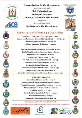 Staffetta 3-4 luglio 2021 la via mercatorum - AICS Bergamo